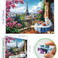 1000 Piece Puzzles For Adults Clearance, Paris Springtime Tea & Cat Scene Puzzle For Adults, Impossible Challenge Art Jigsaw Puz