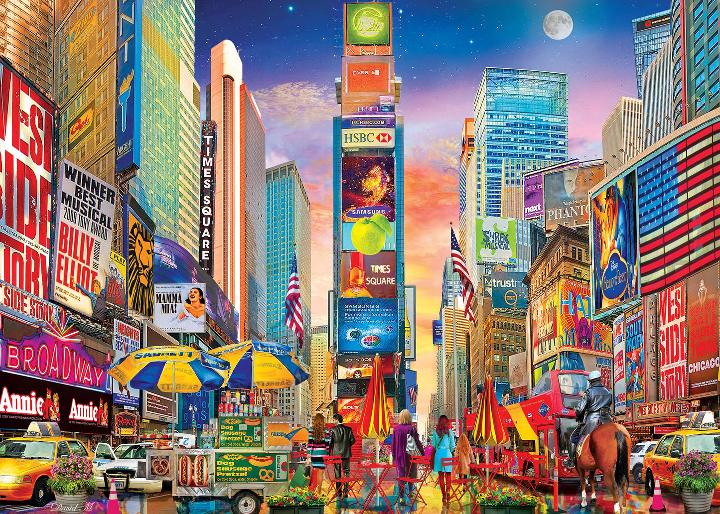 MasterPieces 500 Piece Jigsaw Puzzle - Broadway Times Square NYC Puzzle - 15x21 - mature-themeds & Family - New York City Landmarks