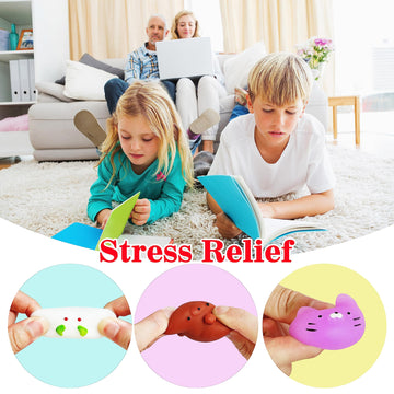 6 Pcs Mochi Squishy Toys For Kids Party Favors, Mini Round Animals Toys Kawaii Squishies For Classroom Prizes, Easter Basket And