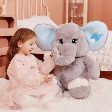 Ikasa Giant Elephant Stuffed Animal Plush Toy,Large 30' Cute Jumbo Soft Toys,Huge Big Size Fluffy Plushy Fat Oversized Plushie,Gifts For Kids
