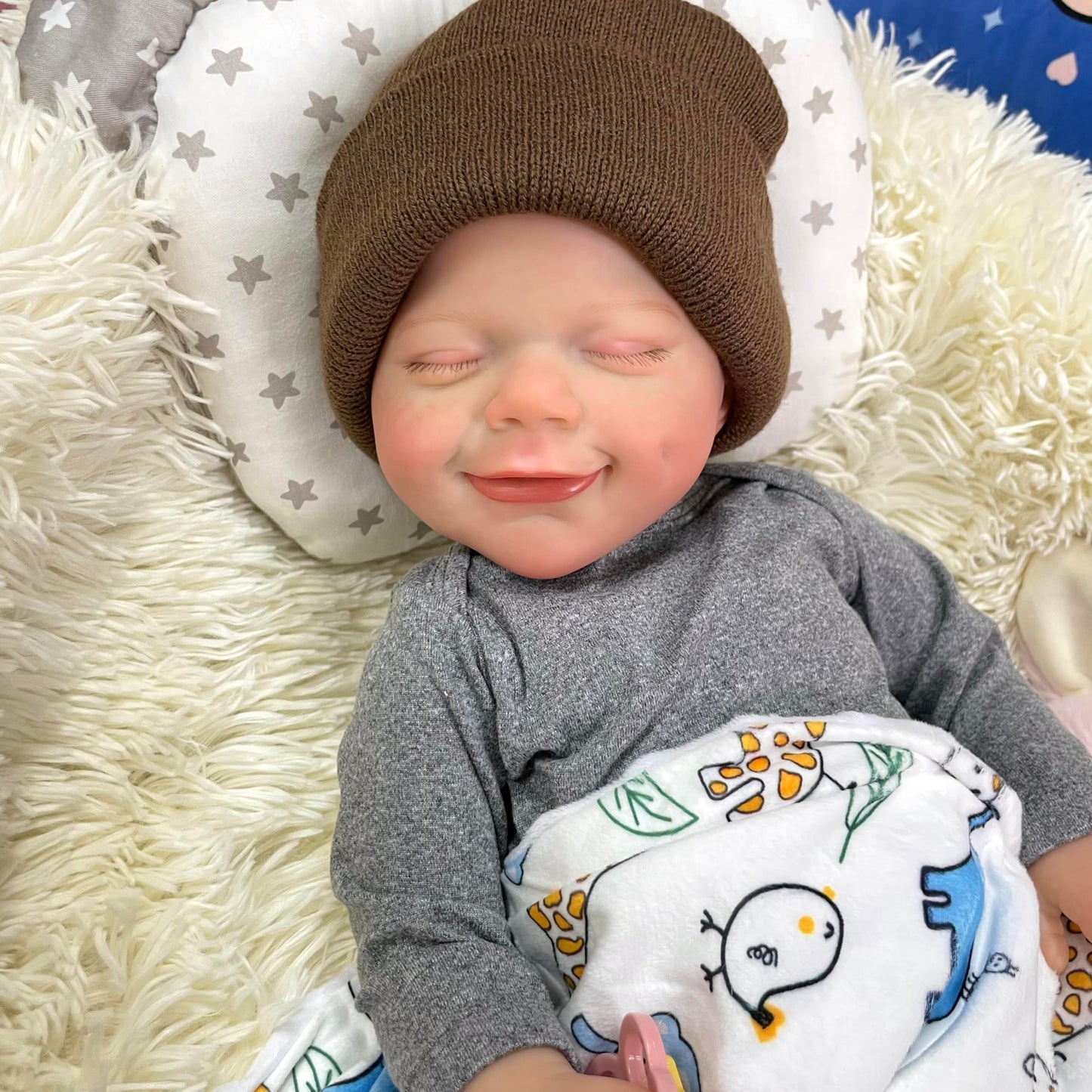 Joyarr Reborn Baby Doll, Lifelike 20 Inch Full Vinyl Newborn Girl With Realistic Features, Poseable Soft Body And Blue Eyes, Rea