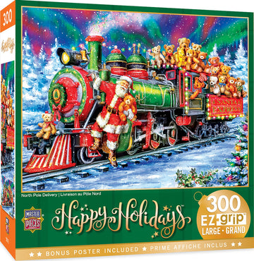 Masterpieces 300 Piece Ez Grip Christmas Jigsaw Puzzle - North Pole Delivery - 18'X24'