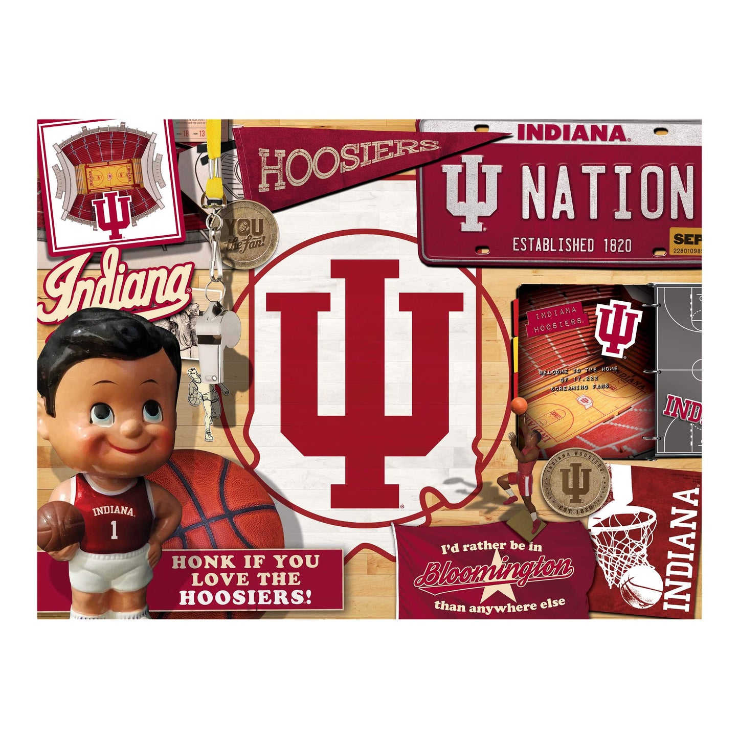 Youthefan Ncaa Indiana Hoosiers Retro Series Puzzle - 500 Pieces, Team Colors, Large