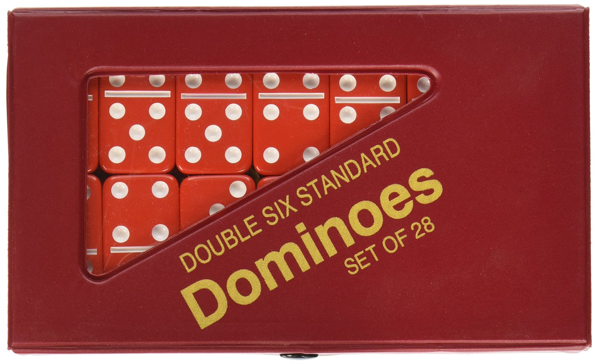 Red And White Double 6 Standard Domino Set With Matching Vinyl Case