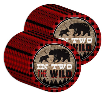Boy'S 2Nd Birthday Party Supplies - Wild Animal Paper Plates - Rustic Second Birthday Large 9'' Plates (In Two The Wild, 32 Piec