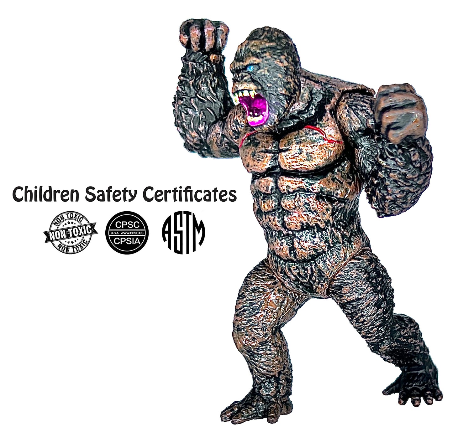 Twcare 8Pcs Attacking King Kong Vs Godzilla Toys 2021 Movable Joint Action Figures King Of The Monsters Birthday Dinosaur Kid Gift Cake Toppers