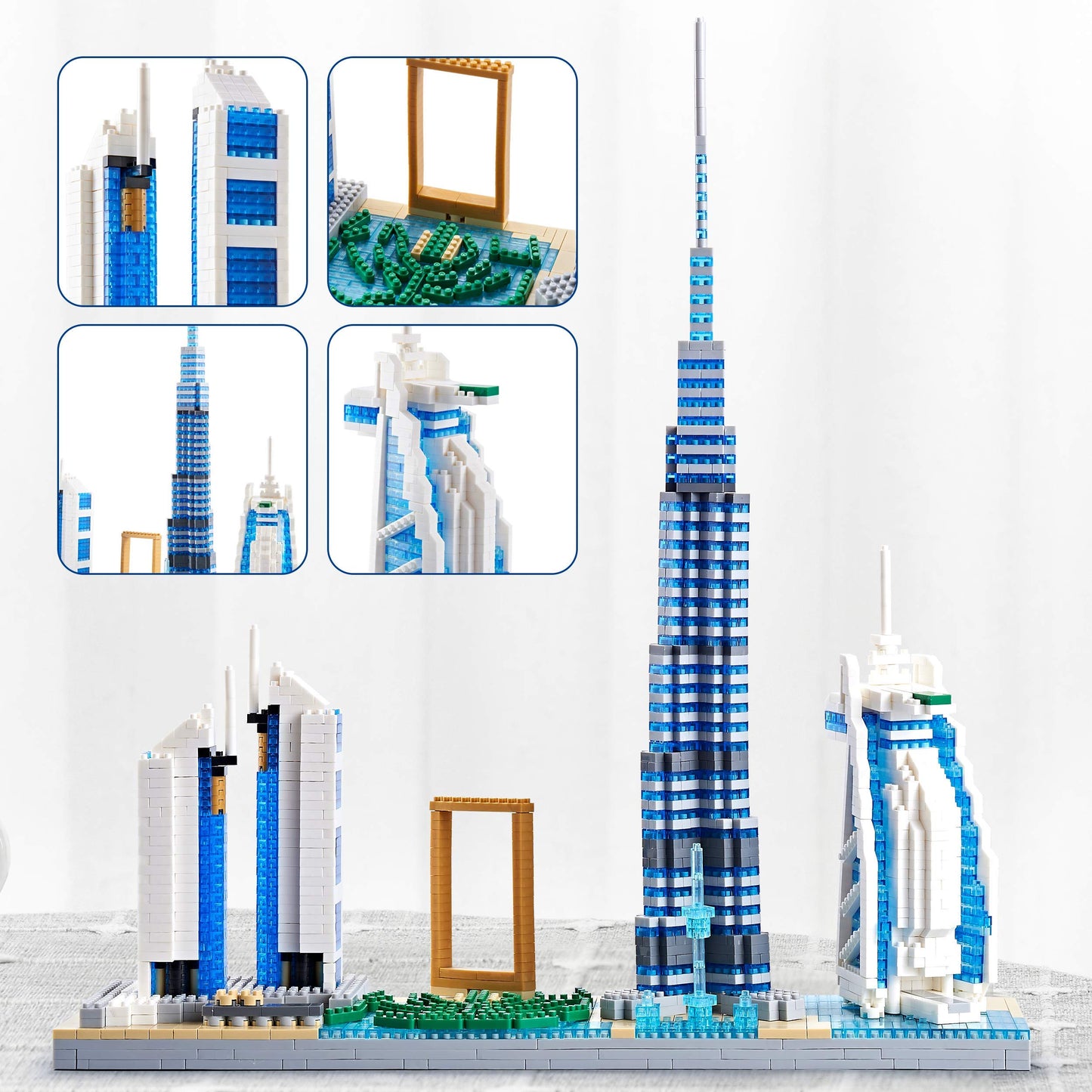 DOLBLOCK Dubai Skyline Micro Mini Blocks Set - 2545 Pieces, Plastic Model Kit for Adults and Kids, Model 8002