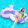 Heavy Duty Double River Tube  2-Person Inflatable Floating Tube with Backrest  2 Cup Holders  Handles  Oversized Inflatable Pool Float for familiy  Lake Floats for mature-themeds Blue