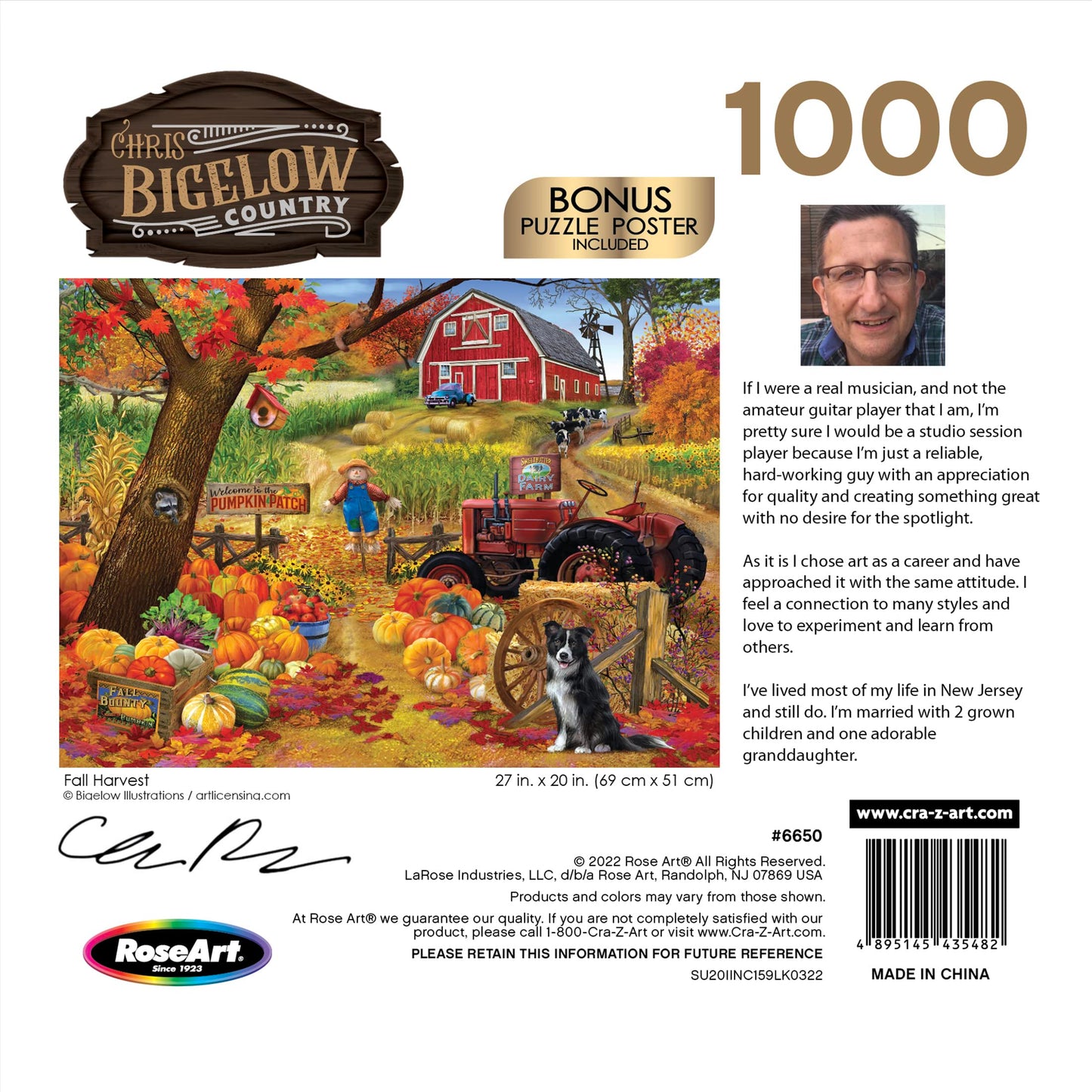 Roseart - Chris Bigelow - Fall Harvest - 1000 Piece Jigsaw Puzzle For Adults