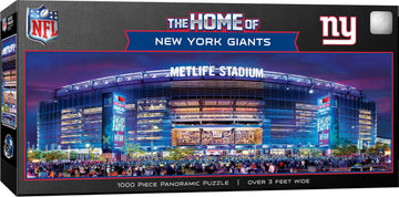 MasterPieces New York Giants Panoramic Puzzle - NFL 1000 Piece Jigsaw - Stadium View 13x39 - mature-themed Puzzle for Problem Solving & Spatial Awareness