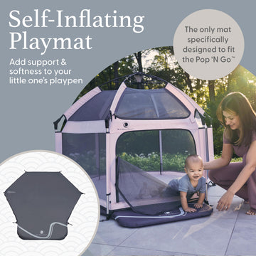 POP 'N GO PLAYPEN Baby Playmat for The Pop 'N Go Baby Playpen - 1.3'' Thick Self-Inflating Playmat for Placement Underneath or f