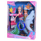 Reversing the Sequins Mermaid Princess Doll Playset - Color Changing, 12 Dress Up Doll & 3 Dolphin, Gift Set for Girls Aged 3+
