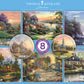 Ceaco - 8 In 1 Multipack - Thomas Kinkade - (2) Round 300 Piece, (4) 550 Piece, (1) 750 Piece (1) 1000 Piece Jigsaw Puzzles
