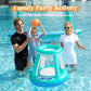 JOYIN XL Inflatable Pool Float Set, 125'' Volleyball Net & Basketball Hoops, Extra Large Floating Swimming Game Toy for Kids and