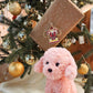 Weigedu Pink Puppy Dog Stuffed Animals Plush Toys, Pink Poodle Bichon Frise Maltese Stuffed Dog Plush, 12.6 Inches