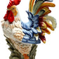 Stealstreet Ss-Cg-31980, 15.75 Inch Porcelain Painted Colorful Rooster Bird Figurine Statue, Blue/Orange