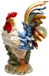StealStreet 15.75 Colorful Porcelain Rooster Bird Figurine Statue - Blue/Orange Decorative Accent for Home Decor
