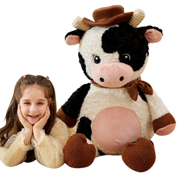 Ikasa Giant Cow Stuffed Animal Plush Toy,30 Inches Large Big Jumbo Soft Toys, Huge Size Cute Fluffy Plushy Fat Oversized Plushie
