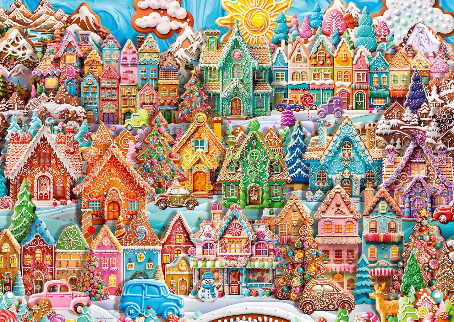 Ravensburger 1000 Piece Christmas Cookie Village Jigsaw Puzzle - Handcrafted Cardboard, Multicolor, Model 12001267, Perfect Fit