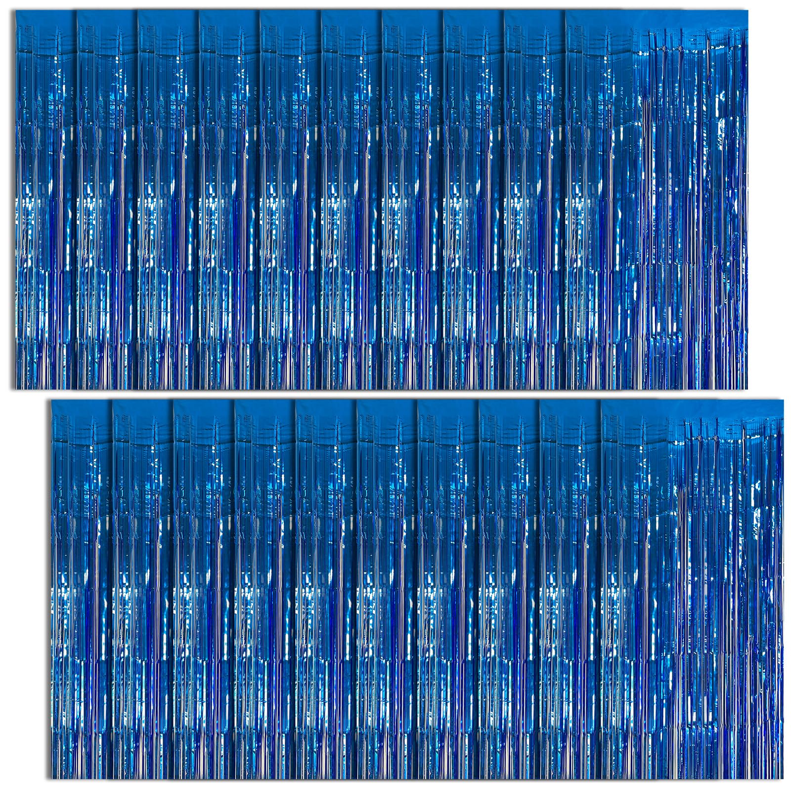 20 Pack Foil Curtain Backdrop Blue Metallic Tinsel Foil Fringe Curtains Photo Booth Props for Birthday Wedding Engagement Baby S