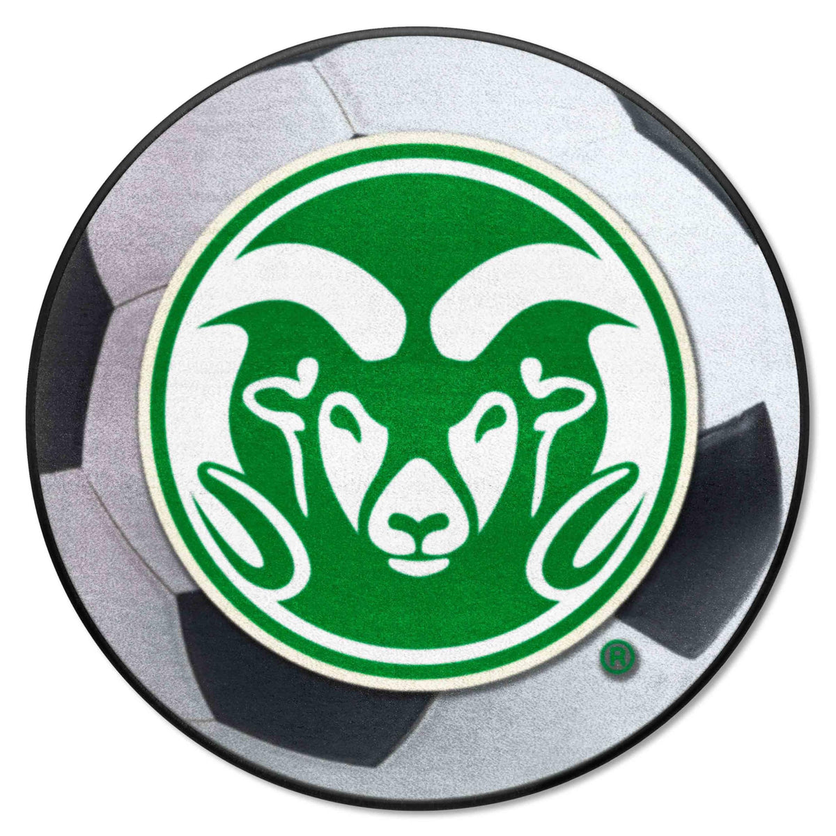 FANMATS 4981 Colorado State Rams Soccer Ball Rug - 27in. Diameter