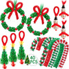 Christmas Crafts for Kids Adults Families, Beaded Ornament Kit to Make Wreath/Candy Cane/Xmas Tree/Snowman, Holiday Decorations 