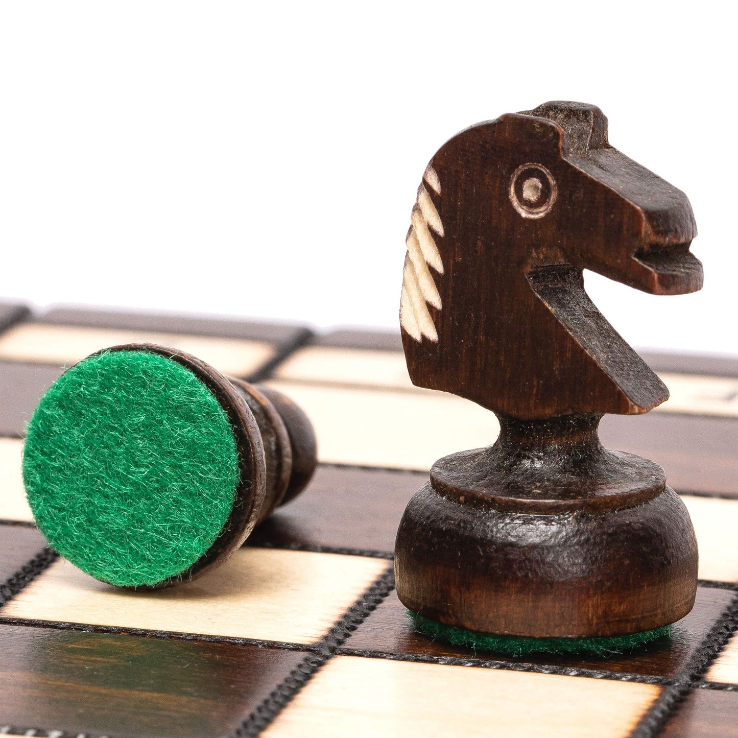 Husaria European International Chess Wooden Game Set, King's Classic - 11.3-Inch Small Size Chess Set with Folding Board and Fel