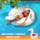 Gofloats Giant Inflatable Pool Floats - Choose Unicorn, Dragon, Flamingo, Swan, Or Bull - Includes Drink Float, White