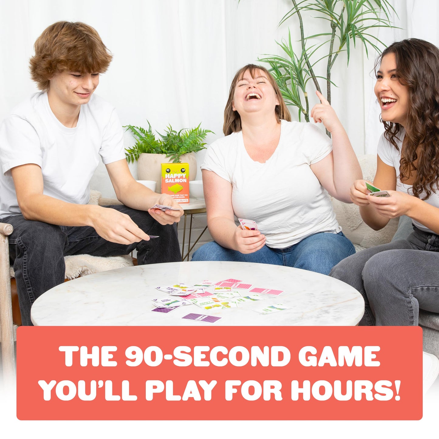 Happy Salmon by Exploding Kittens - 3-8 Players - Ages 6+ - 90 Second Rounds - Easy to Learn Quick Matching Card Game - Ideal for Party  Family Game Night  Kid and mature-themed