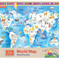 Hello World-World Map Wood 60Pc