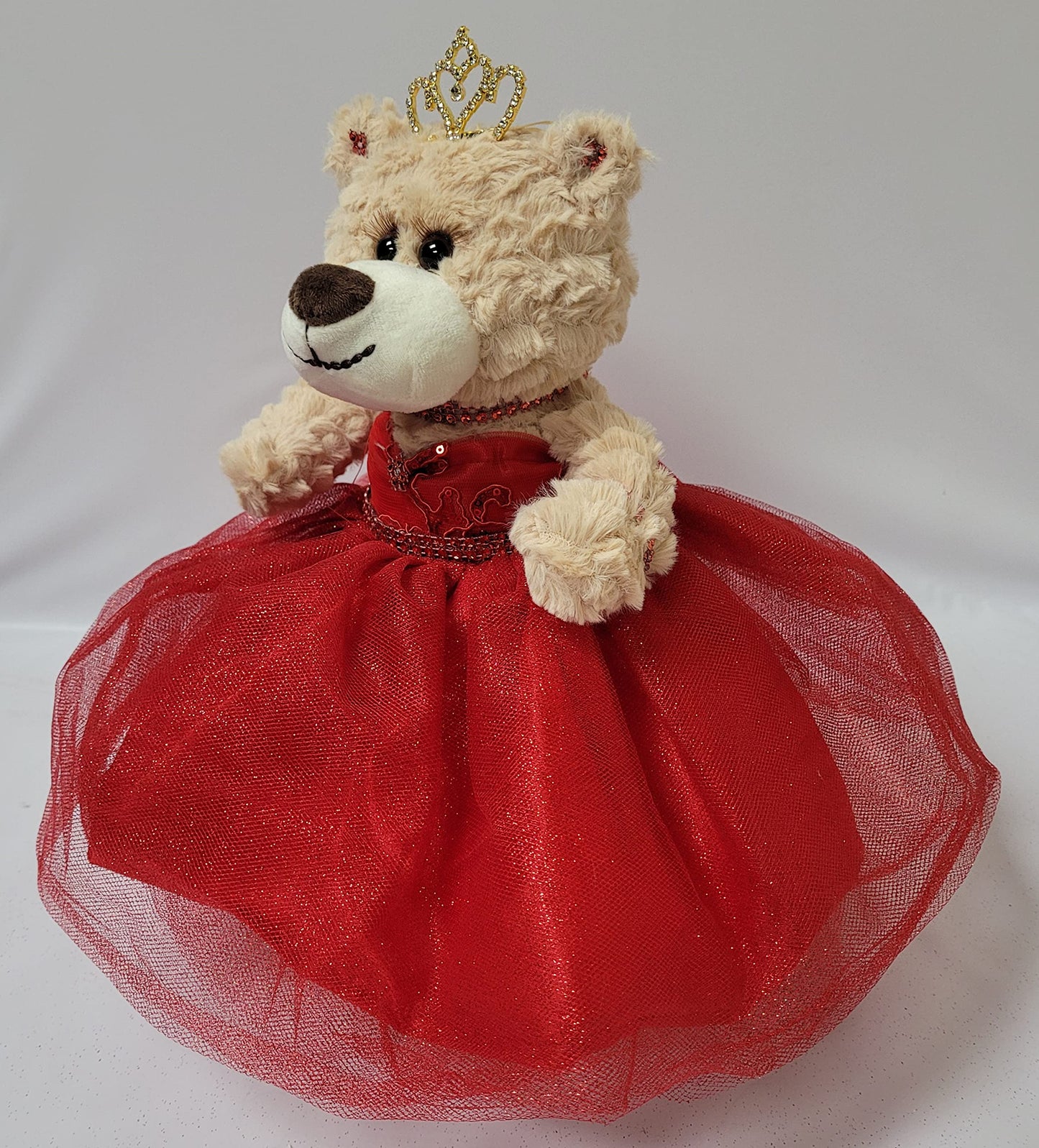 KINNEX COLLECTIONS SINCE 1997 12'' Quince Anos Last Doll Teddy Bear with Dress (Centerpiece) ~ ARC09832-14 (Red)