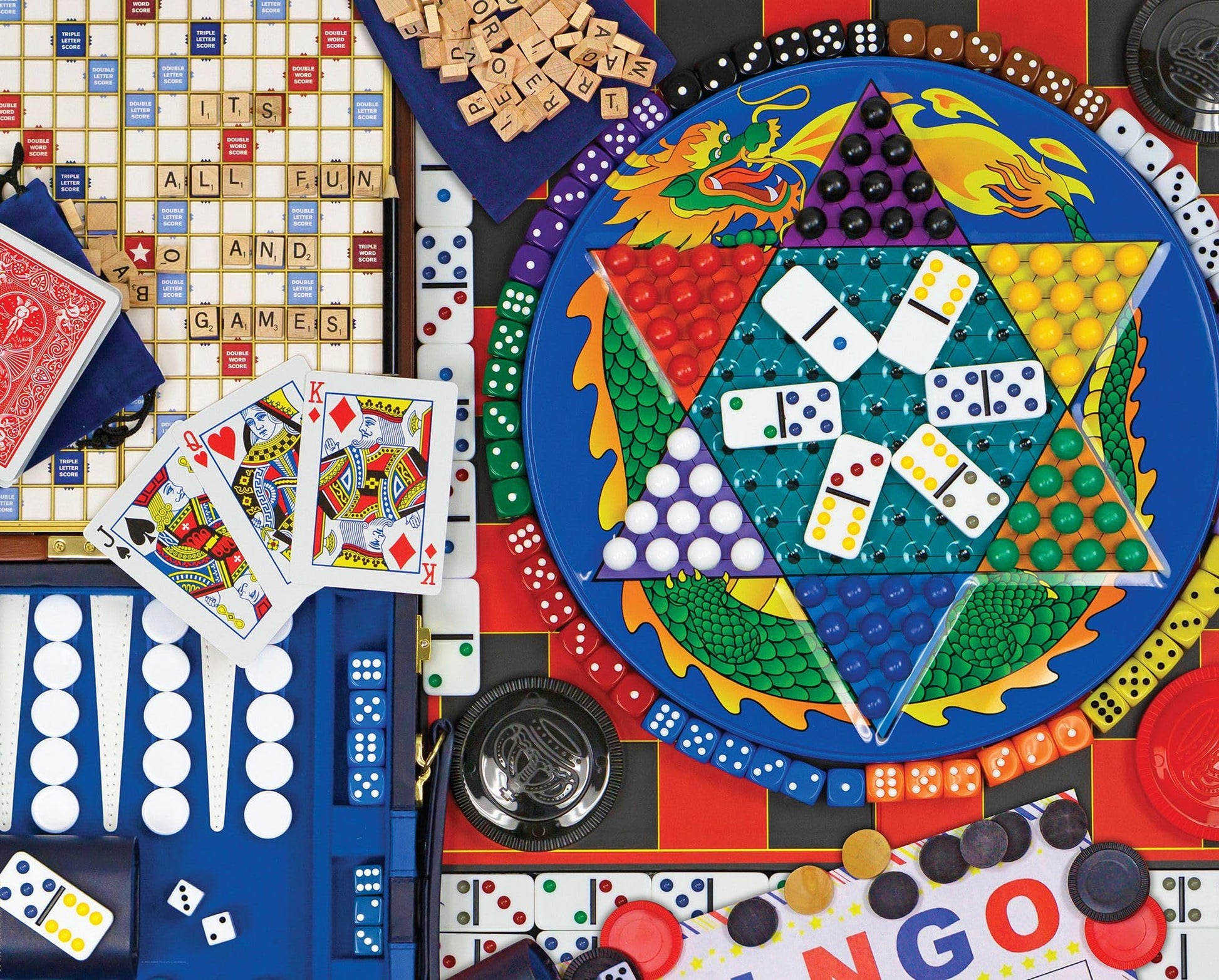 Springbok Its All Fun and Games 2000 Piece Jigsaw Puzzle for Adults - Colorful Collage of Classic Toys, Games & Nostalgic Fun