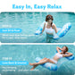 SLOOSH Hammock Pool Floats Adults, 4-in-1 Multi-Purpose Inflatable Pool Floaties PVC Water Hammock Lounge (Tropical Leaves-Blue)