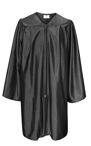 GradPlaza Shiny Choir Robe Kindergarten Preschool Graduation Gown Shiny Graduation Gown for Kids Black Size 24