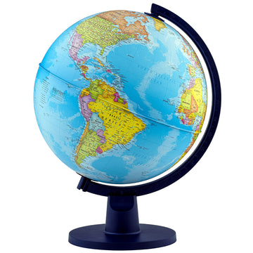 Waypoint Geographic Scout Globe, 12” Interactive Globe For Kids And Adults, World Globe With Stand, Decorative Learning Resources For Classroom Or Office Desk Decor, Blue