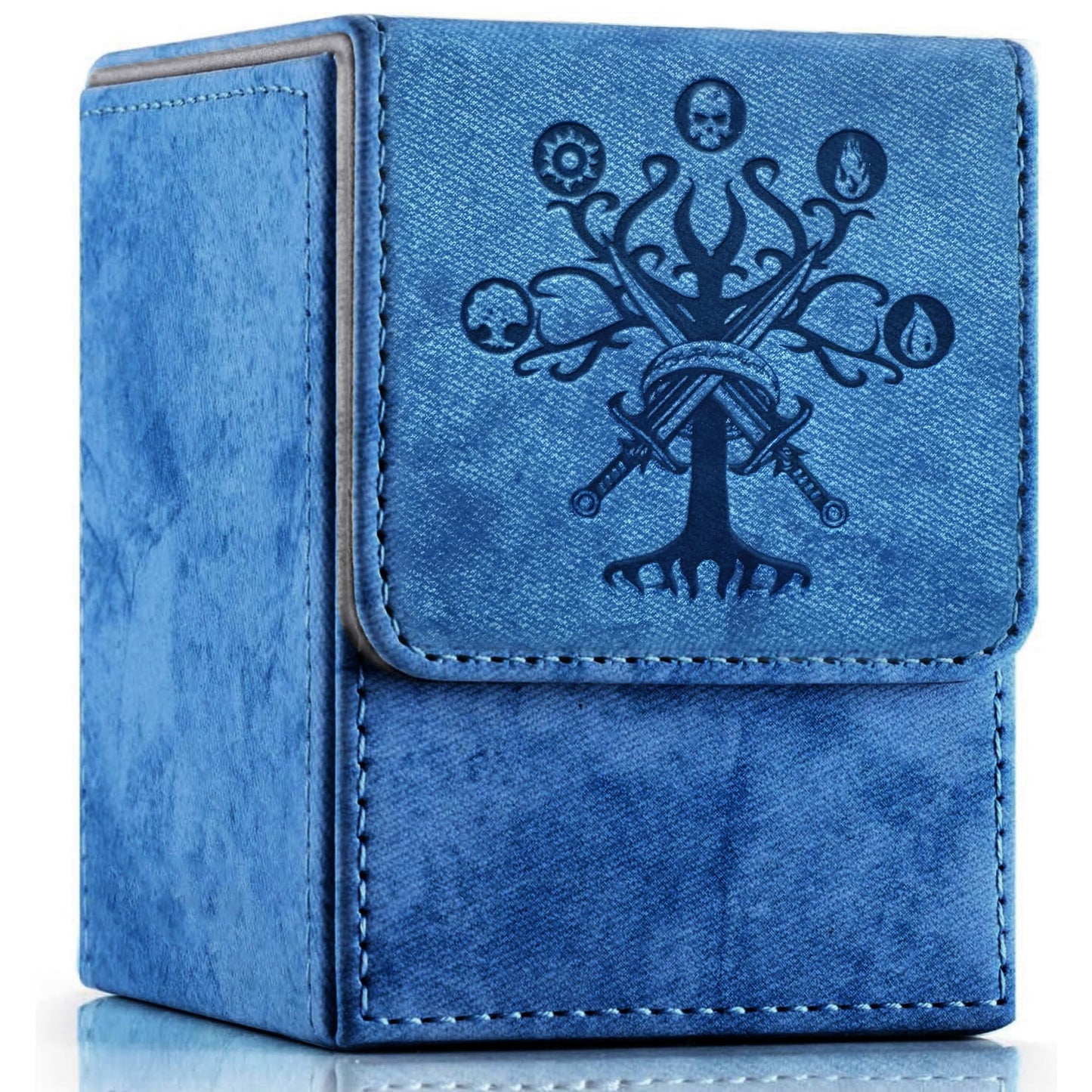 Promaxibinder Mtg Commander Deck Box, Fits 100 Single Sleeved Cards, Strong Magnet Magic Gathering Deck Box, Pu Leather Trading