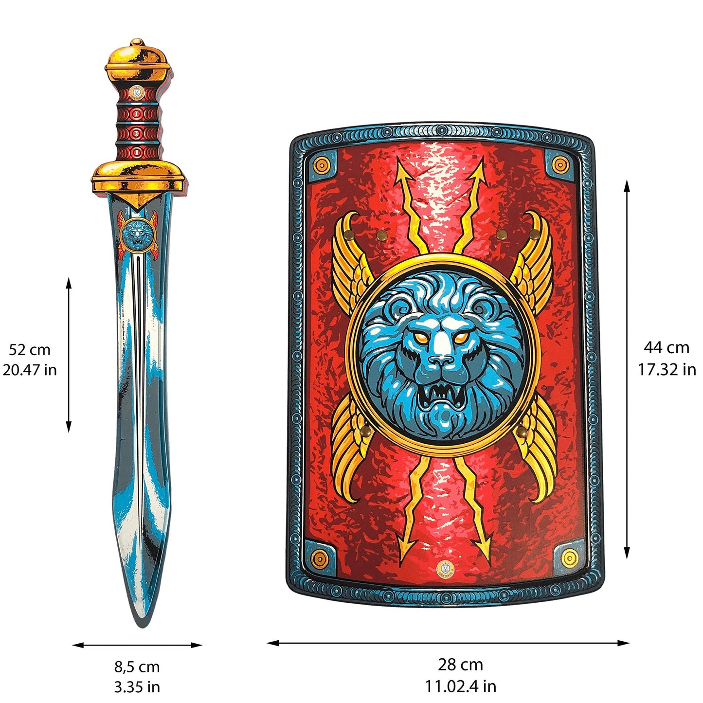 Liontouch Roman Legionary decorative replica blade & Shield | Historical Combat Toy Set for Childrens Pretend Play As A Soldier in Ancient Rome | Safe  & Battle protective covering for Dress Up & Gladiator Costumes for Kids