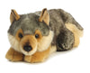 Aurora Realistic Miyoni Lying Wolf Stuffed Animal - Lifelike Detail - Cherished Companionship - Gray 11 Inches