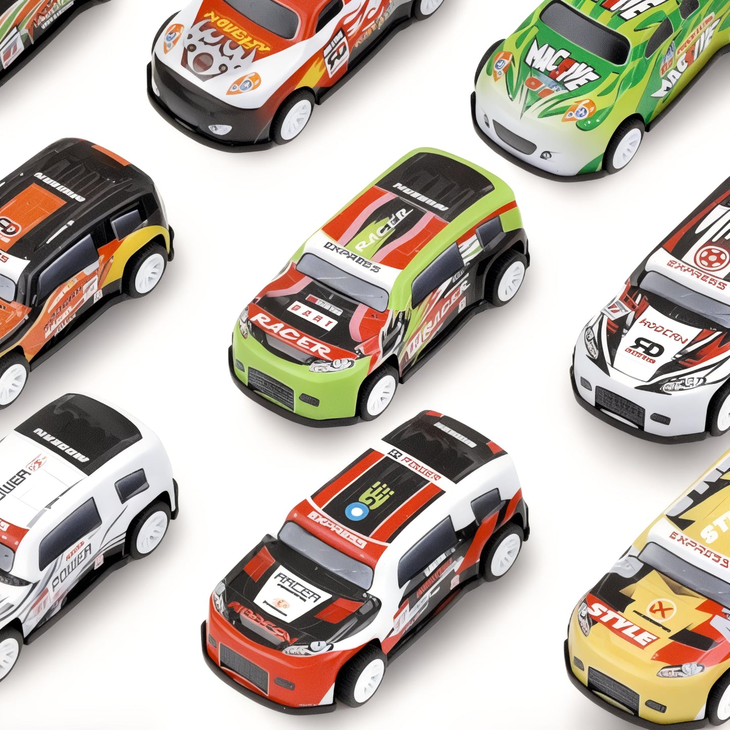 Liberty Imports 50-Pack Pull Back Cars, 1:64 Scale Metal Mini Race Vehicles in Storage Bucket - Party Favors & Classroom Prizes