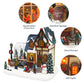Moments In Time Christmas Village Building, Christmas Shop With Snowman, Led Lights And Music - Battery Operated (Not Included)