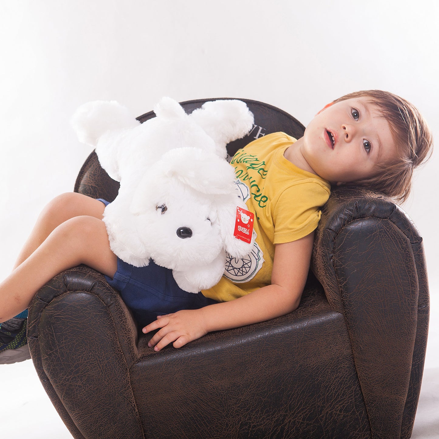 Wewill 18'' Light Up White Puppy Dog Led Stuffed Animal With Colorful Night Light Glow Soft Plush Toy Gifts For Kids On Christmas Birthday