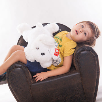 Wewill 18'' Light Up White Puppy Dog Led Stuffed Animal With Colorful Night Light Glow Soft Plush Toy Gifts For Kids On Christmas Birthday