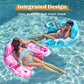 Sloosh Inflatable Pool Floats mature-themed  2 Pack Pool Chairs with Cup Holders  Blow up Floating Pool Floats Chair  Pool Floaties for mature-themeds Swimming Pool Party Summer Water Fun(Summer Leaves
