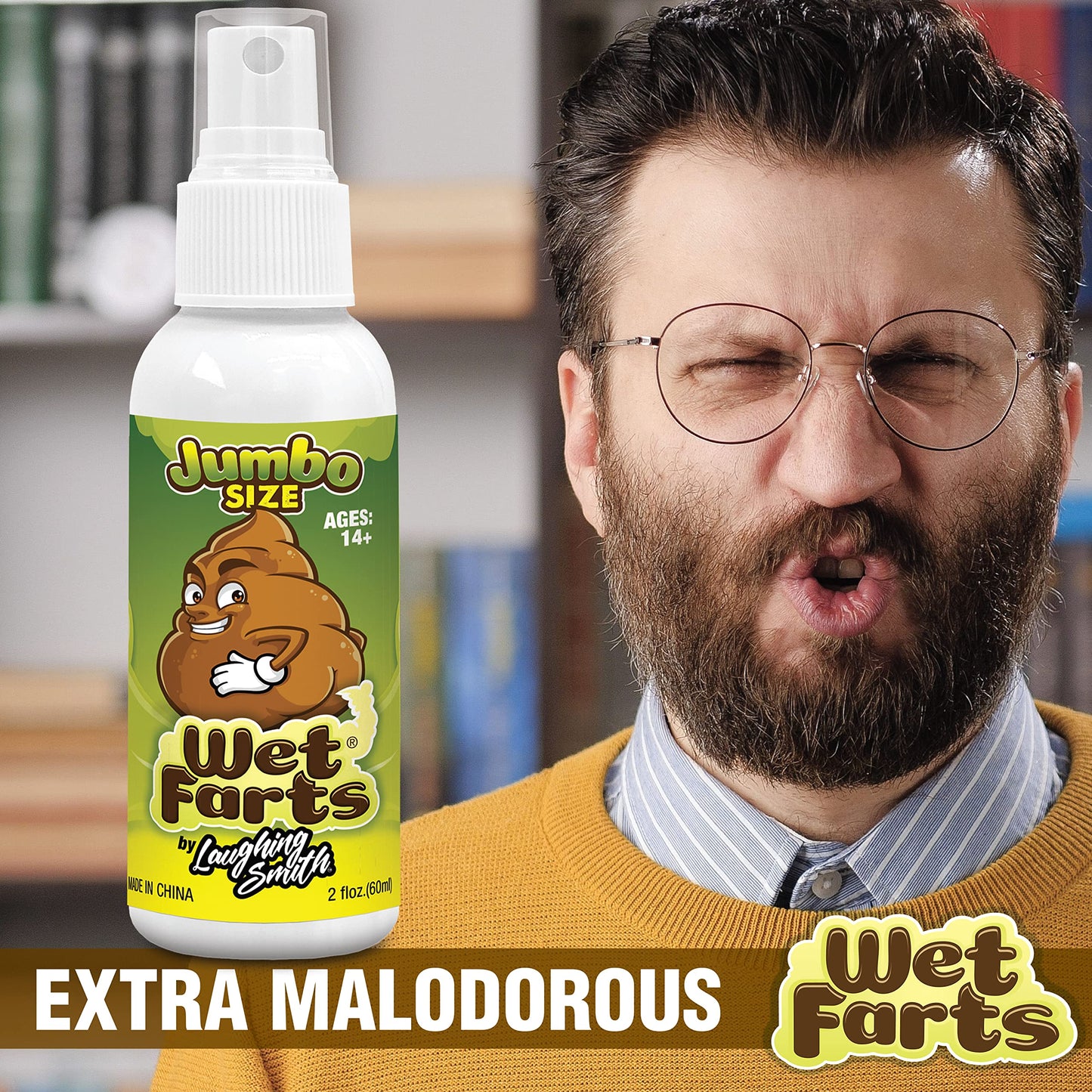 Laughing Smith Wet Farts Jumbo 60ml - Potent Fart Spray - Hilarious Gag Gift for Adults & Kids - Extra Strong Stink, Non-Toxic
