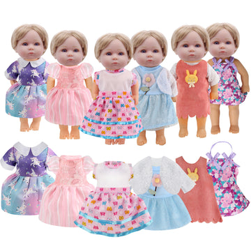 Girl Doll Clothes And Accessories - 6 Sets Doll Clothes For 10 11 12 Inch Dolls, Alive-Baby Doll Clothes Princess Dress, Gown, S