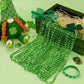 ZZYFGH 24 Pcs Shamrock Necklaces Bulk St Patricks Day Beads Necklace, Plastic Shamrock Necklaces Bulk, 33'' 7mm Green Clover-Sha