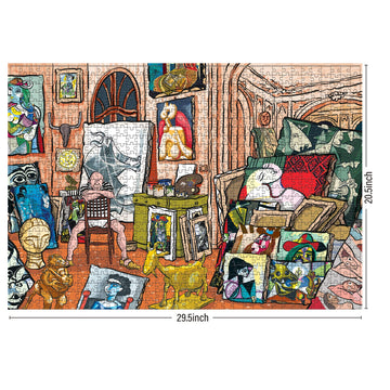 Antelope - 1000 Piece Puzzle For Adults, Pablo Picasso Studio Jigsaw Puzzles 1000 Pieces, High Resolution, Matte Finish, Smooth Edging, No Dust Creative Artistic Puzzle