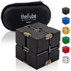 Pilpoc Thefube Infinity Cube Fidget Desk Toy - Aluminum Infinite Magic Cube With Case, Sturdy, Heavy, Relieve Stress And Anxiety, For Add, Adhd, Ocd (Black)