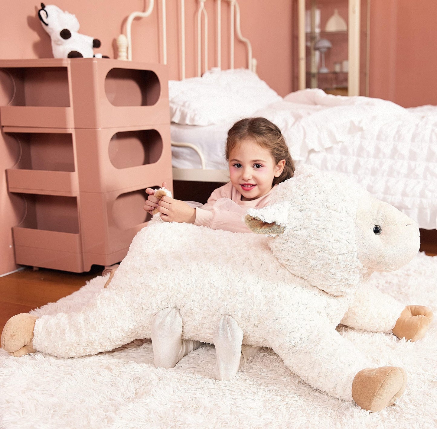 IKASA Large Sheep Plush Toy - 30" Jumbo Soft Stuffed Animal, Cute Polyester Lamb for Kids, Model 6636612