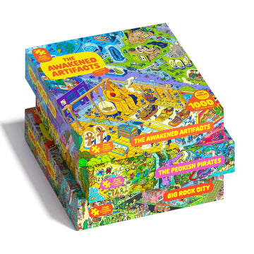 Magic Puzzles 3-Pack  Series Four  Big Rock City, The Awakened Artifacts, & The Peckish Pirates  1000-Piece Jigsaw Puzzles From